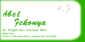 abel fekonya business card