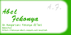 abel fekonya business card